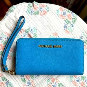 Michael Kors Blue Jet-set Travel wristlet
